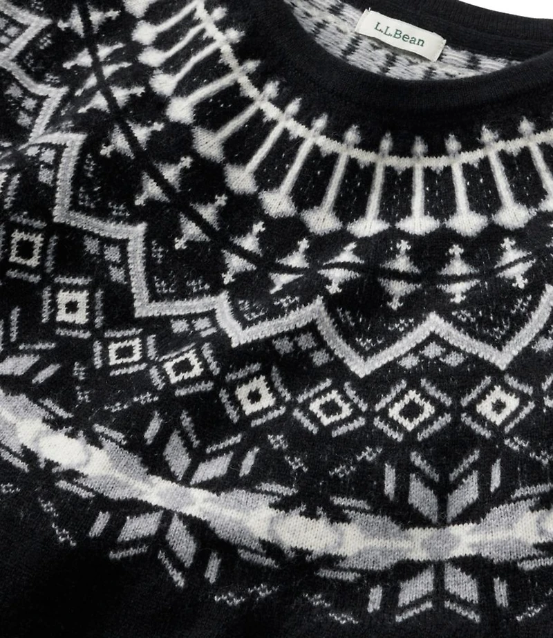 Women's Classic Cashmere Sweater, Crewneck Fair Isle