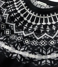 Women's Classic Cashmere Sweater, Crewneck Fair Isle