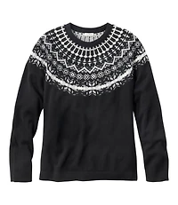 Women's Classic Cashmere Sweater, Crewneck Fair Isle