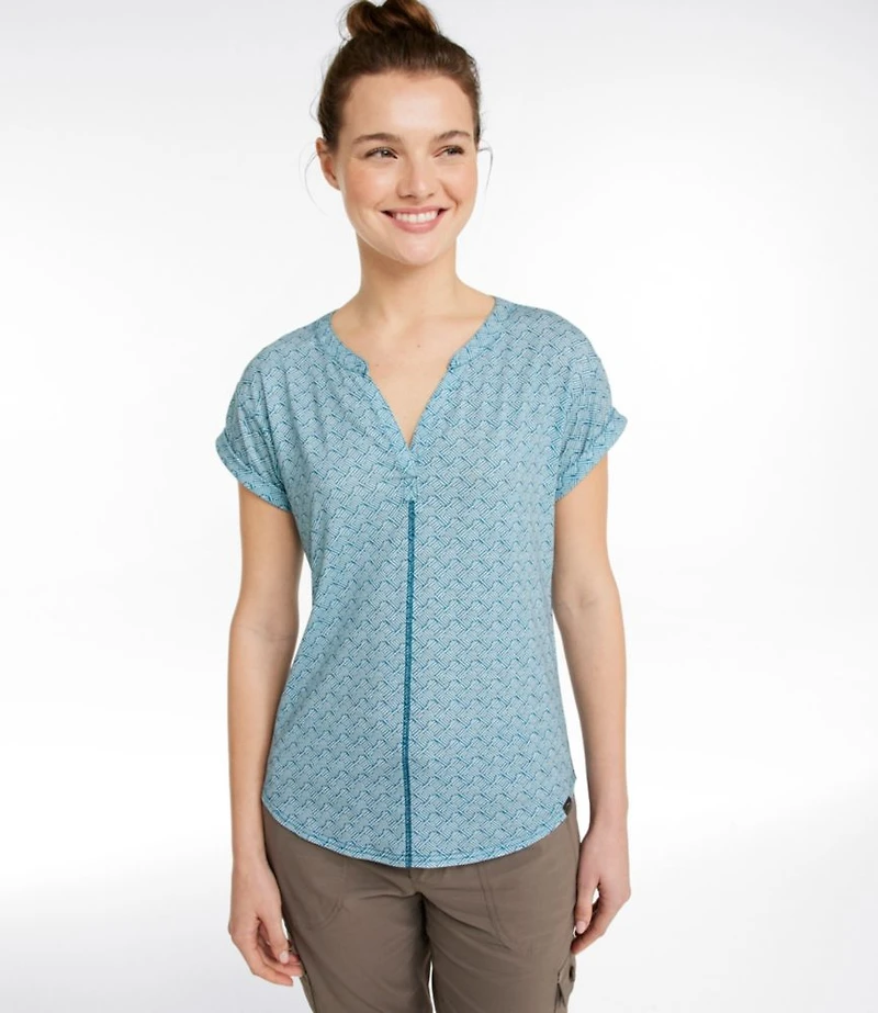 Women's Streamside Tee, Short-Sleeve Splitneck Print