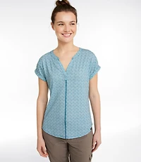 Women's Streamside Tee, Short-Sleeve Splitneck Print