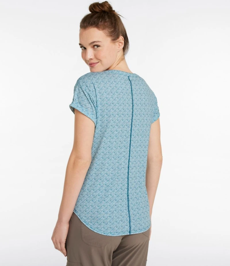 Women's Streamside Tee, Short-Sleeve Splitneck Print