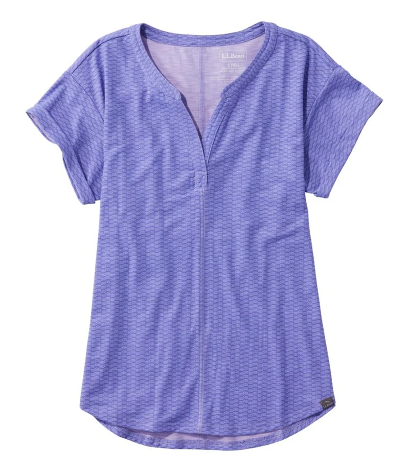 Women's Streamside Tee, Short-Sleeve Splitneck Print