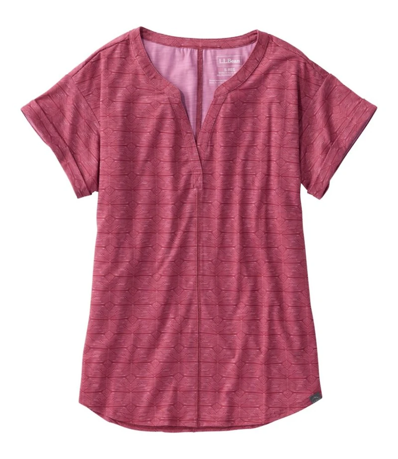 Women's Streamside Tee, Short-Sleeve Splitneck Print