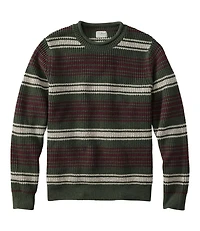 Men's Organic Cotton Waffle Sweater, Rollneck Crew, Stripe