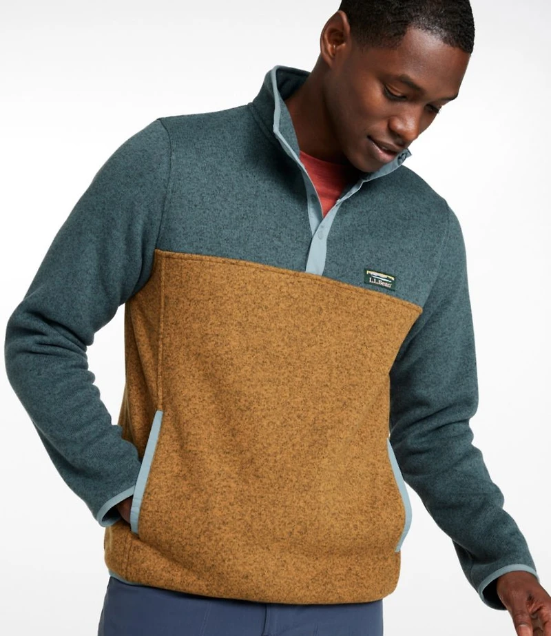 Men's L.L.Bean Sweater Fleece Pullover, Colorblock