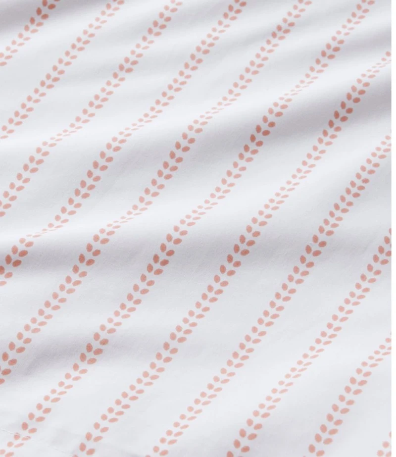 Sunwashed Percale Comforter Cover, Stripe Leaf