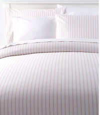 Sunwashed Percale Comforter Cover, Stripe Leaf