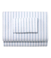 Sunwashed Percale Sheet Collection, Stripe Leaf