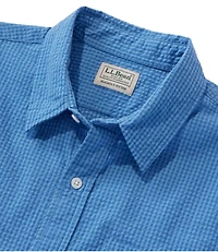 Men's Organic Cotton Seersucker Shirt, Short-Sleeve, Slightly Fitted, Plaid