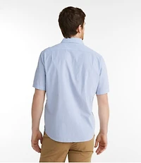 Men's Organic Seersucker Shirt, Short-Sleeve, Slightly Fitted, Stripe
