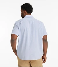 Men's Organic Seersucker Shirt, Short-Sleeve, Slightly Fitted, Stripe