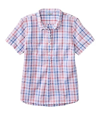 Women's Vacationland Seersucker Shirt, Short-Sleeve Popover Plaid