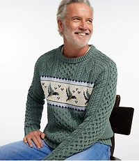 Men's Signature Cotton Fisherman Sweater, Crewneck