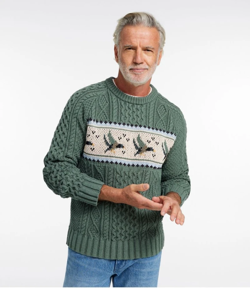Men's Signature Cotton Fisherman Sweater, Crewneck