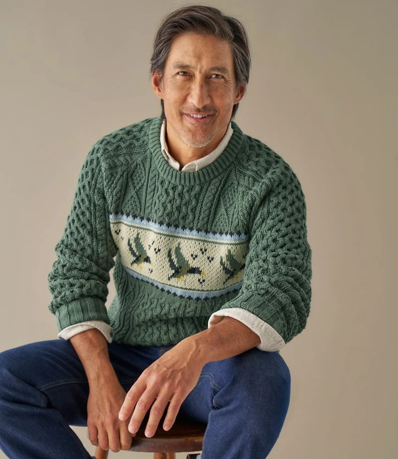 Men's Signature Cotton Fisherman Sweater, Crewneck