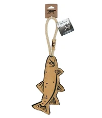 Natural Leather and Wool Fish Dog Tug Toy
