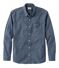 Men's Comfort Stretch Oxford Shirt, Slightly Fitted Untucked Fit, Stripe