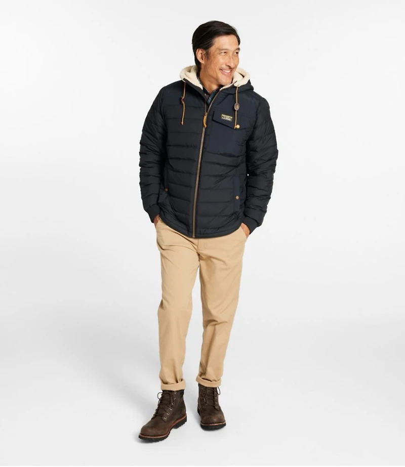 Men's Mountain Classic Down Hooded Jacket, Sherpa-Lined