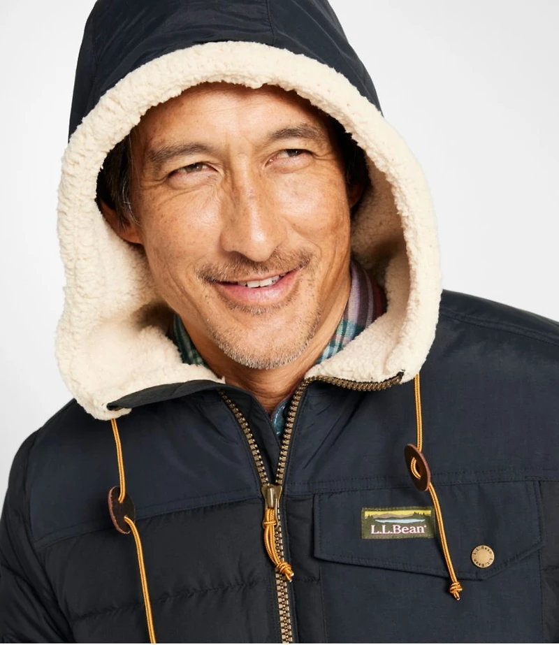 Men's Mountain Classic Down Hooded Jacket, Sherpa-Lined