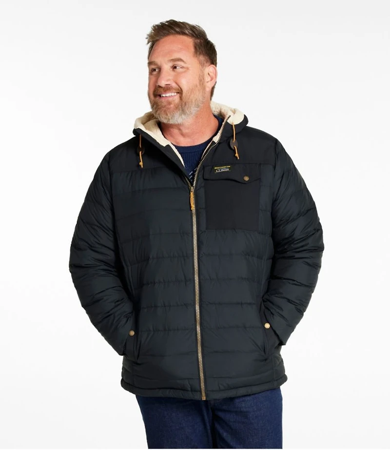 Men's Mountain Classic Down Hooded Jacket, Sherpa-Lined