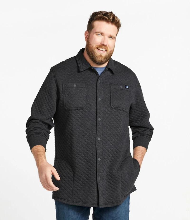 Men's Quilted Sweatshirts, Snap Overshirt