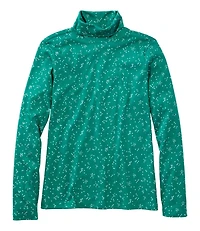Women's Pima Cotton Turtleneck, Long-Sleeve Print