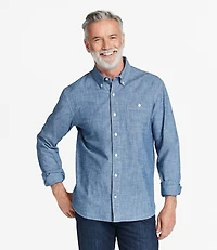 Men's Comfort Stretch® Chambray Shirt, Traditional Untucked Fit