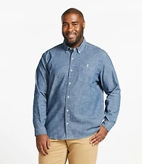 Men's Comfort Stretch® Chambray Shirt, Traditional Untucked Fit