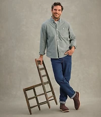 Men's Comfort Stretch® Chambray Shirt, Traditional Untucked Fit