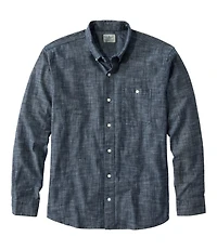 Men's Comfort Stretch® Chambray Shirt, Traditional Untucked Fit, Long-Sleeve