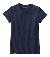 Women's Soft Stretch Supima-Blend Tee, Crewneck Short-Sleeve