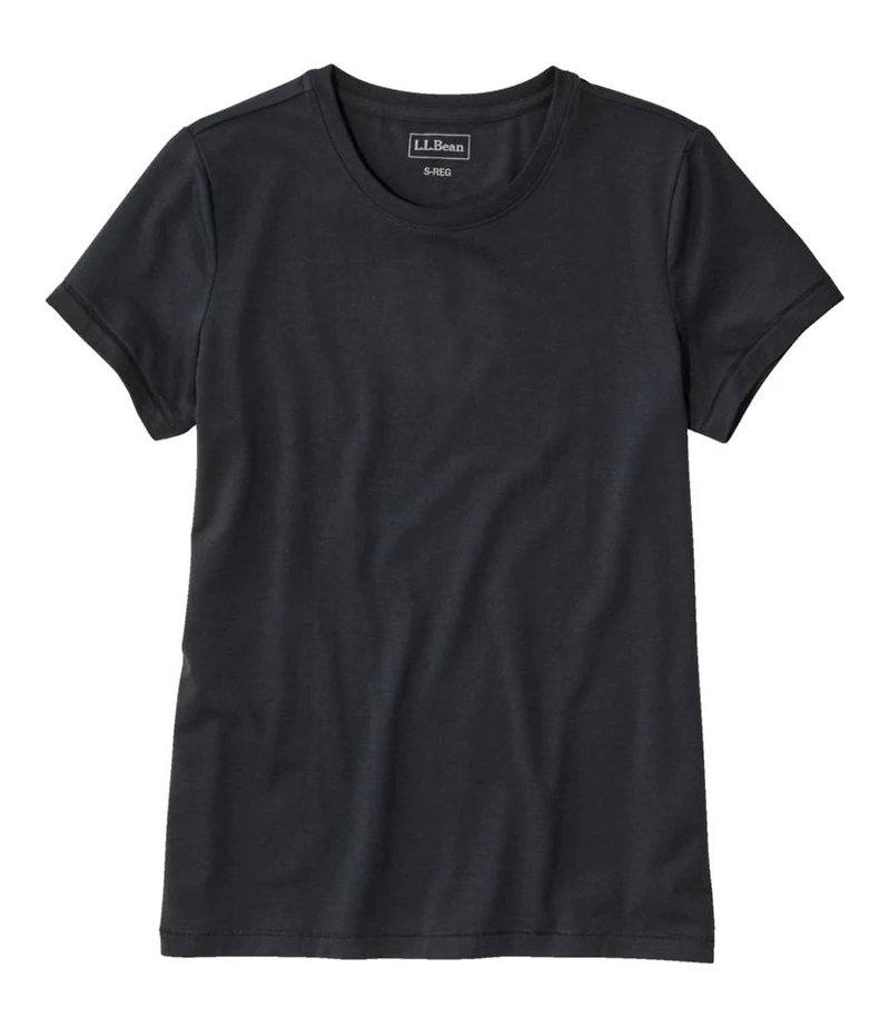 Women's Soft Stretch Supima-Blend Tee, Crewneck Short-Sleeve
