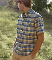 Men's Comfort Stretch® Oxford, Slightly Fitted Untucked Fit, Short-Sleeve, Plaid