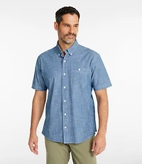 Men's Comfort Stretch® Chambray Shirt, Traditional Untucked Fit