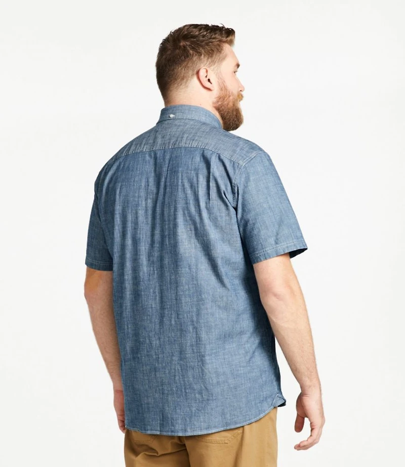 Men's Comfort Stretch® Chambray Shirt, Traditional Untucked Fit