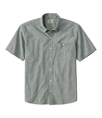 Men's Comfort Stretch® Chambray Shirt, Traditional Untucked Fit, Short-Sleeve