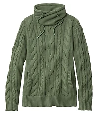 Women's Double L® Mixed-Cable Sweater, Funnelneck