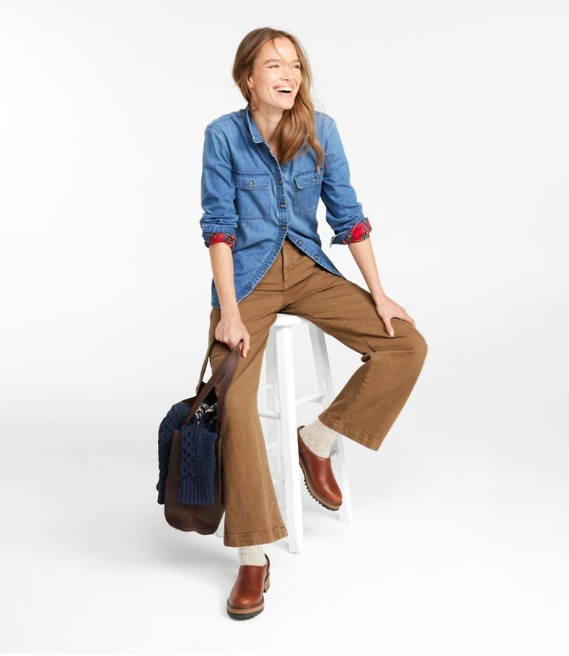 Women's L.L. Bean Heritage Washed Denim Shirt, Lined