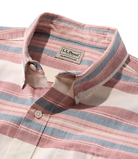 Men's Comfort Stretch Chambray Shirt, Traditional Untucked Fit, Short-Sleeve, Stripe