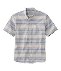 Men's Comfort Stretch Chambray Shirt, Traditional Untucked Fit, Short-Sleeve, Stripe