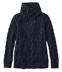 Women's Double L® Mixed-Cable Sweater, Funnelneck