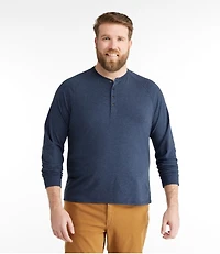 Men's Comfort Stretch Pima Tee Shirt, Long-Sleeve Henley