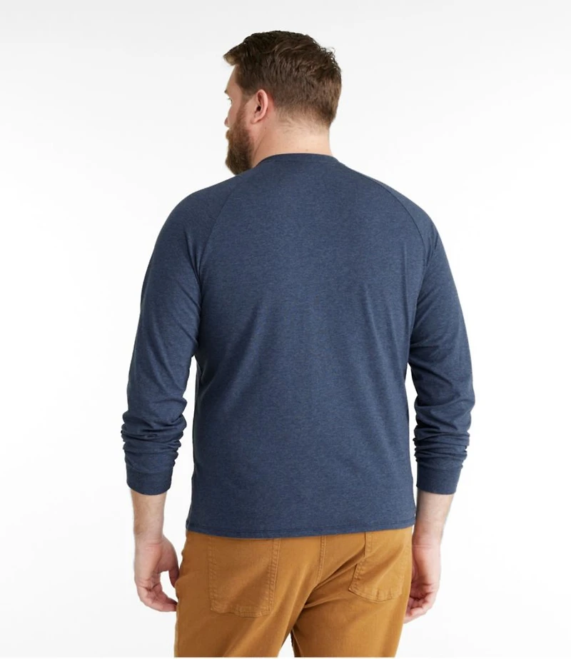 Men's Comfort Stretch Pima Tee Shirt, Long-Sleeve Henley