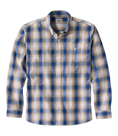 Men's Comfort Stretch® Chambray Shirt, Traditional Untucked Fit, Long-Sleeve, Print