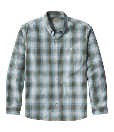 Men's Comfort Stretch® Chambray Shirt, Traditional Untucked Fit, Long-Sleeve, Print