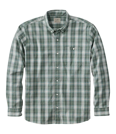 Men's Comfort Stretch® Chambray Shirt, Traditional Untucked Fit, Long-Sleeve, Print