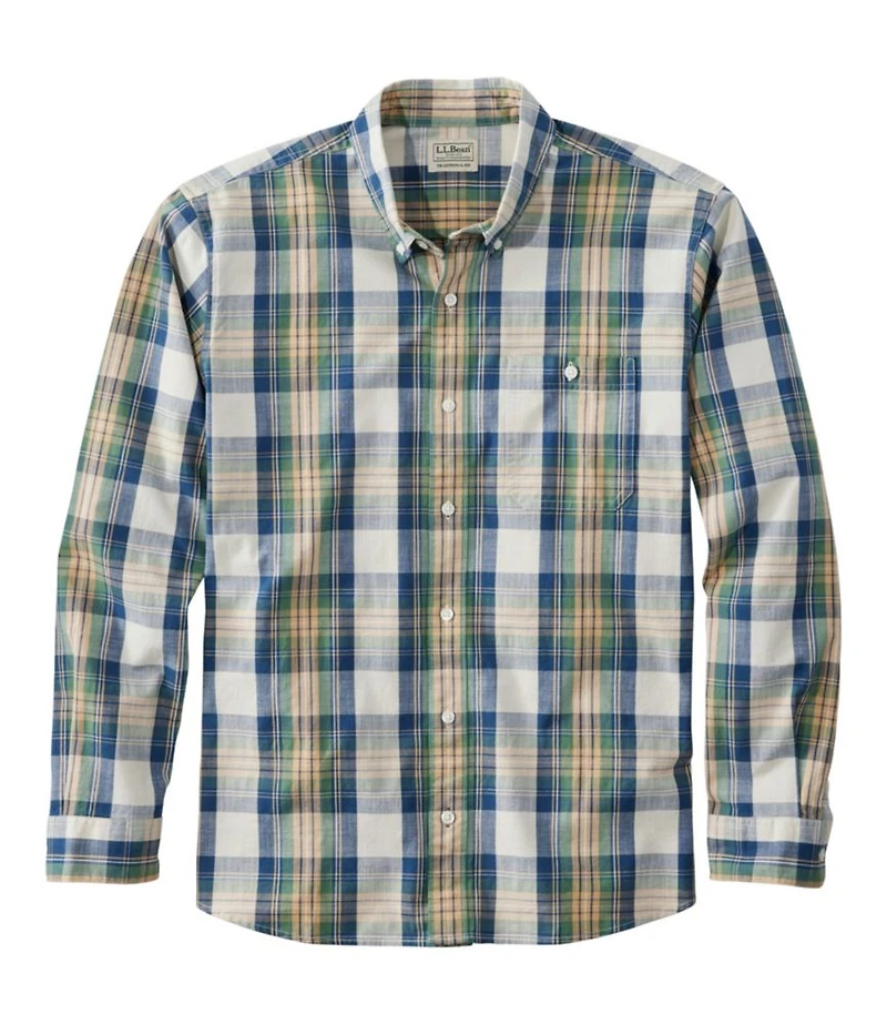 Men's Comfort Stretch® Chambray Shirt, Traditional Untucked Fit, Long-Sleeve, Print