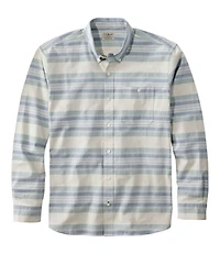 Men's Comfort Stretch Chambray Shirt, Traditional Untucked Fit, Long-Sleeve, Stripe