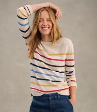 Women's Classic Cashmere Sweater, Crewneck Stripe
